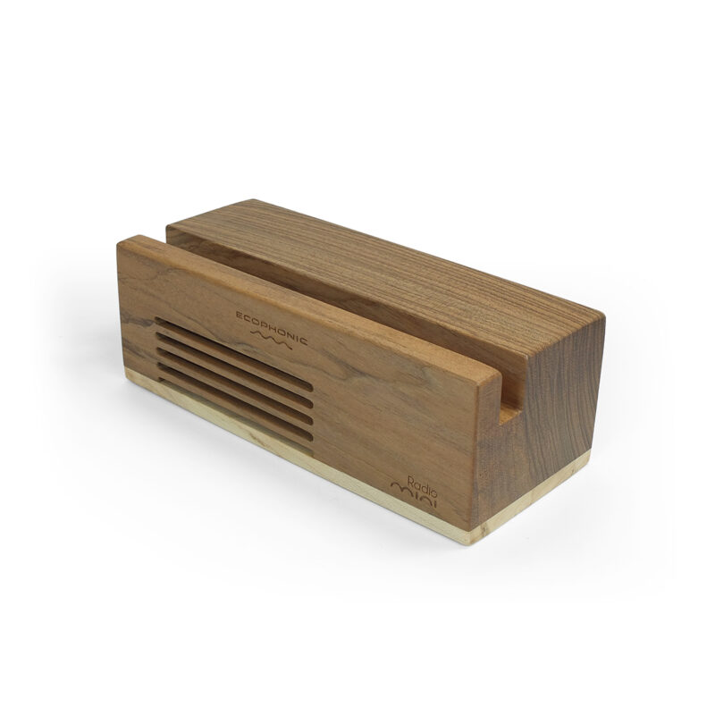 altavoz sostenible radio mini madera de nogal ecophonic