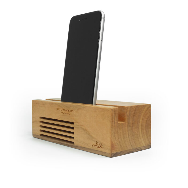 altavoz sostenible radio mini madera de cerezo ecophonic