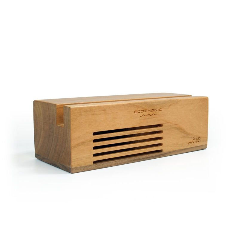 altavoz sostenible radio mini madera de cerezo ecophonic